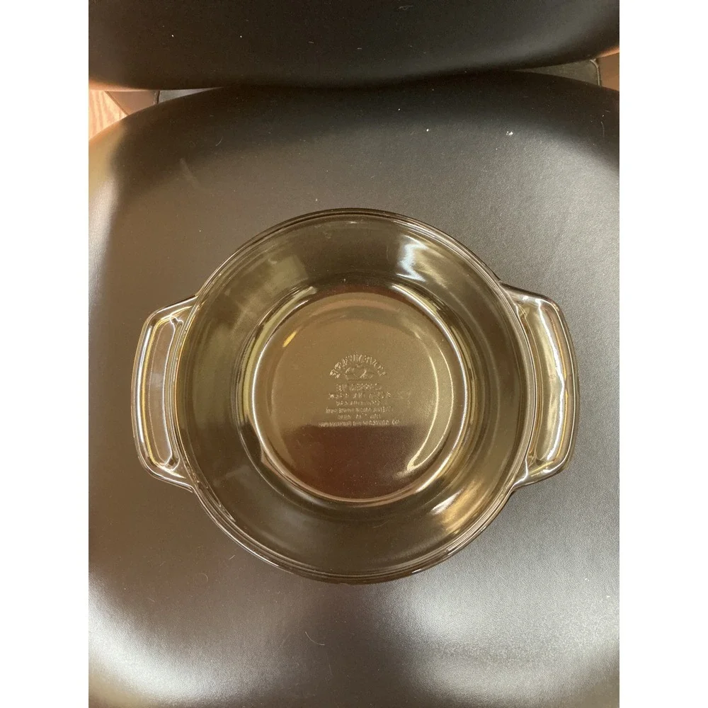 Loveware 1.5 QT Amber Glass Casserole Dish Round Oven Microwave Safe USA 1032